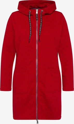 Ulla Popken Zip-Up Hoodie in Red: front