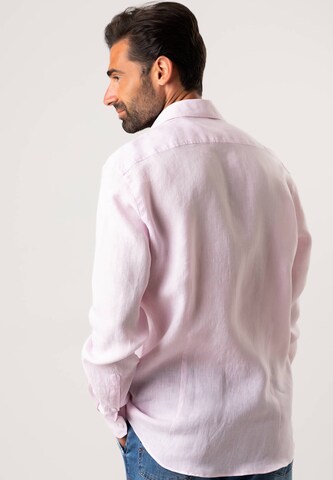 Black Label Shirt Regular Fit Leinenhemd in Pink