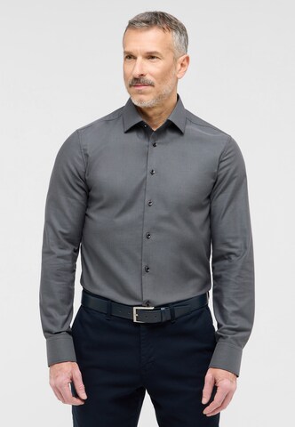 ETERNA Slim fit Business shirt in Black: front