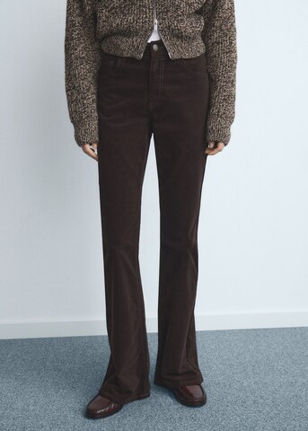 MANGO Flared Jeans 'Violetav' in Brown: front