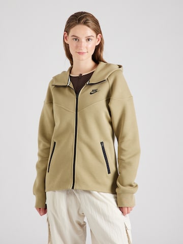 Nike SportswearPrijelazna jakna 'TECH FLEECE' - zelena boja: prednji dio