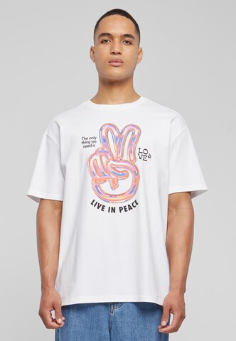 Mister Tee Shirt 'Live in Peace' in White: front