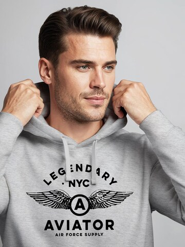Neverless Sweatshirt 'Aviator Wings'‌‌‌‌‌‌‌‌‌‌ in Grau