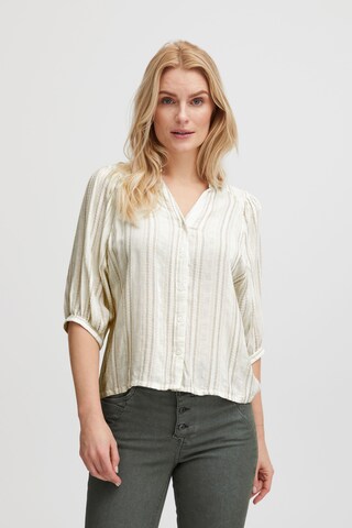 PULZ Jeans Bluse 'Laila' in Beige: Vorderseite
