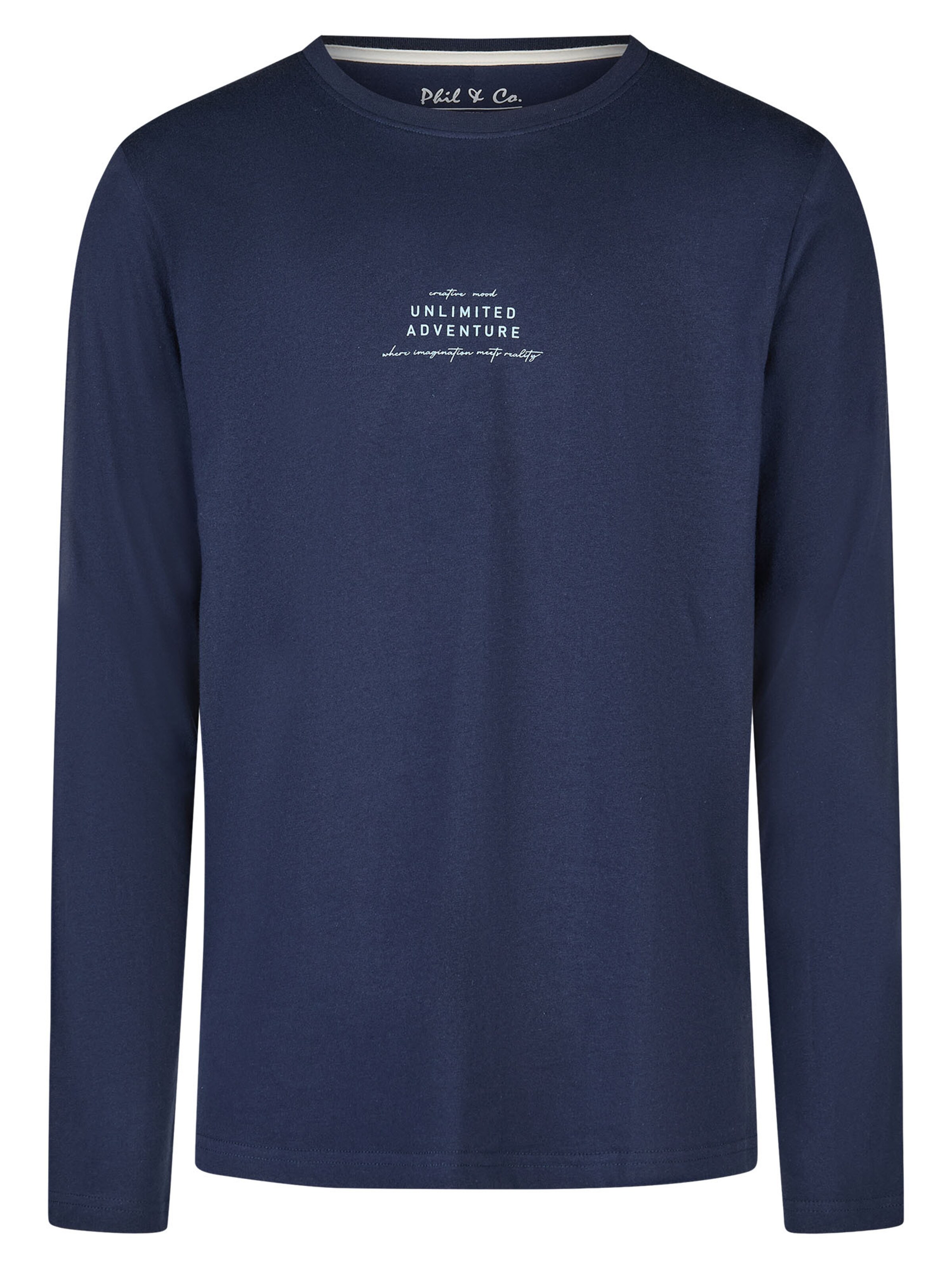 Phil & Co. Berlin Pyjama lang ' Unlimited Adventure ' in Blauw