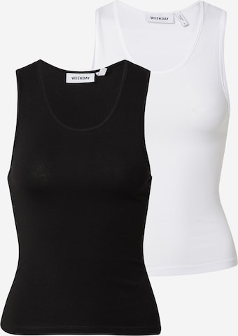 WEEKDAY Top 'Josie' in Schwarz: predná strana