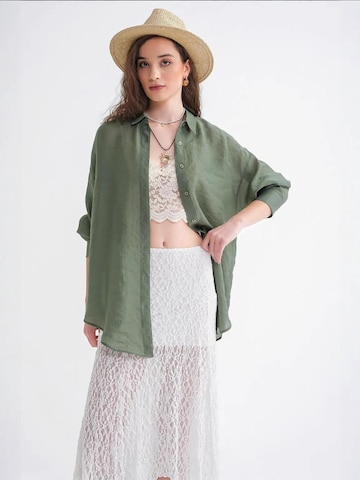 Camicia da donna di MixRay in verde: frontale