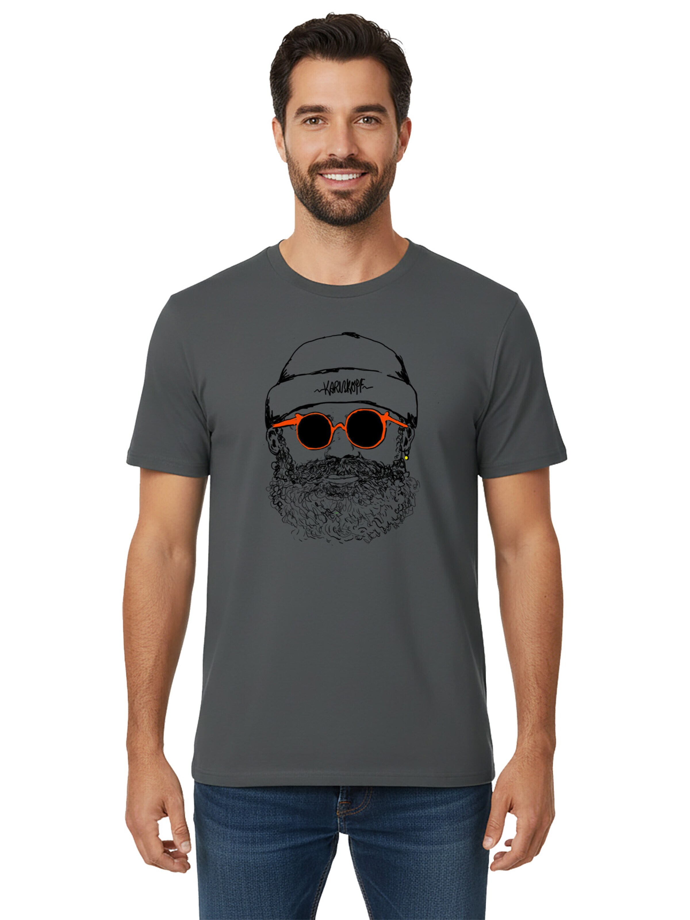 karlskopf Shirt 'HIPSTER' in Grey: front