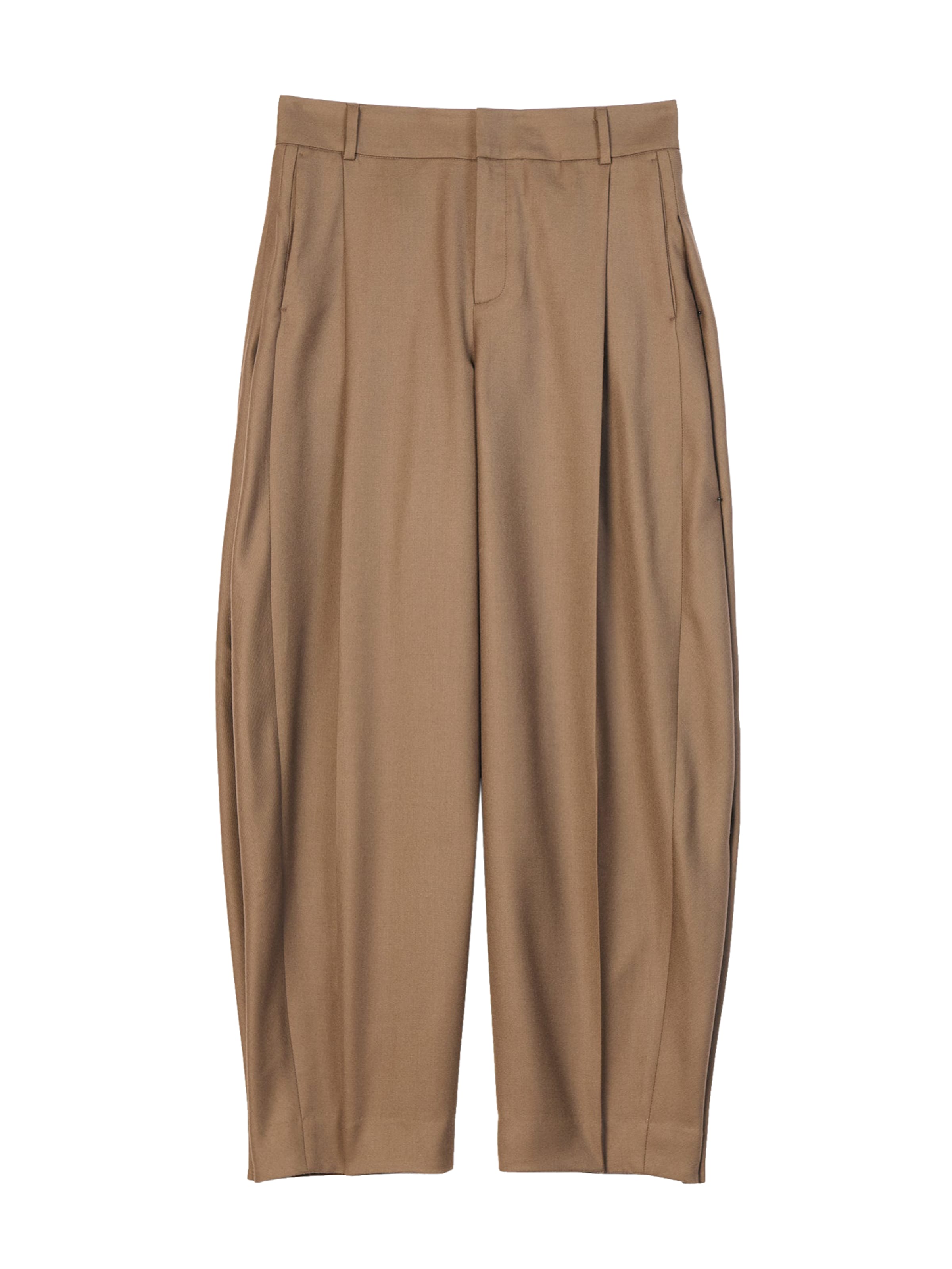 GOBI Cashmere Wide Leg Bügelfaltenhose 'Barrel-Leg Cashmere Pants'‌‌‌‌‌‌‌‌ in Braun: Vorderseite