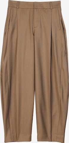 GOBI Cashmere Bügelfaltenhose 'Barrel-Leg Cashmere Pants' in Braun: Vorderseite