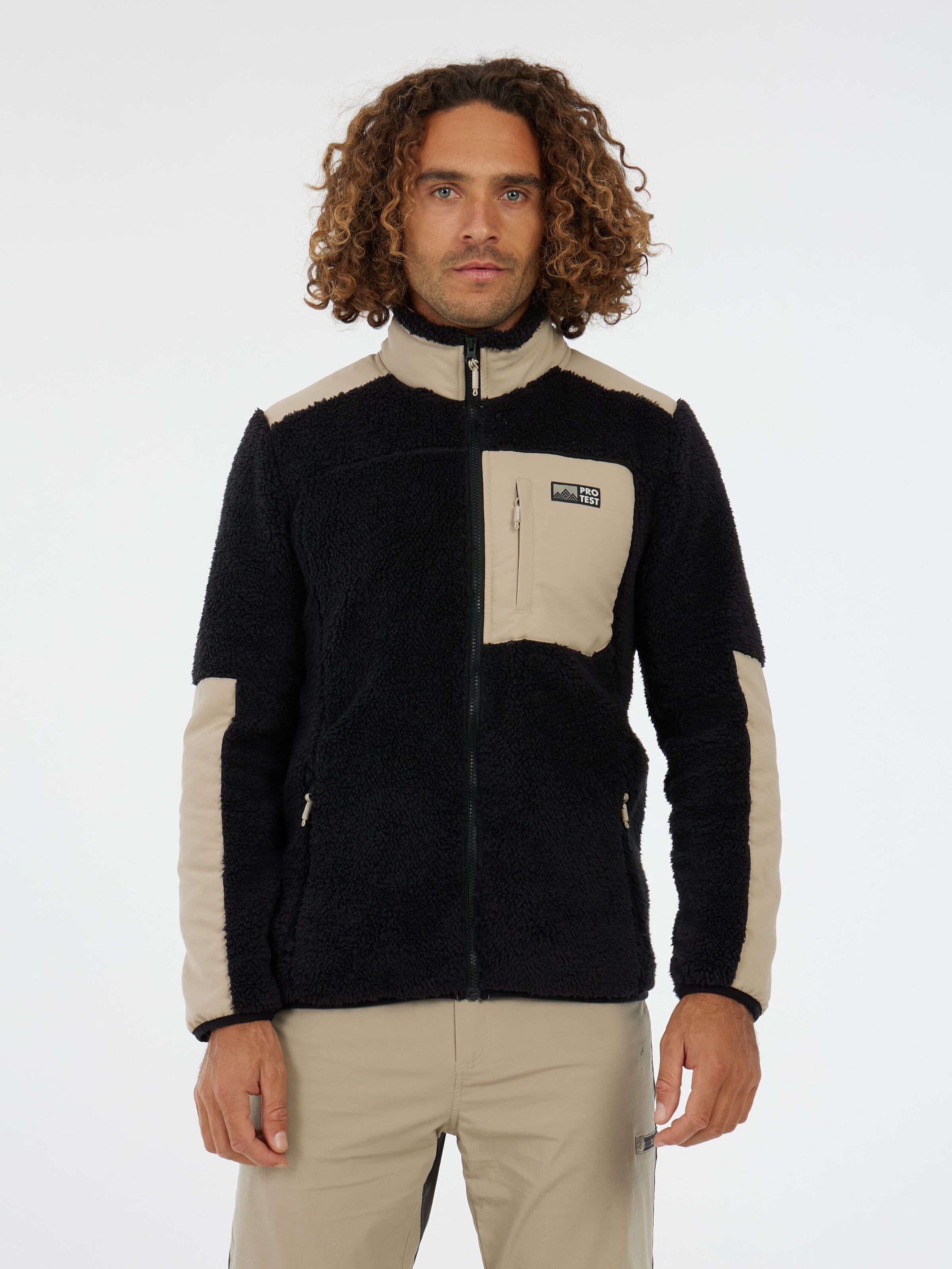 PROTEST Fleece Jacket 'PRTBleaker' in Black: front