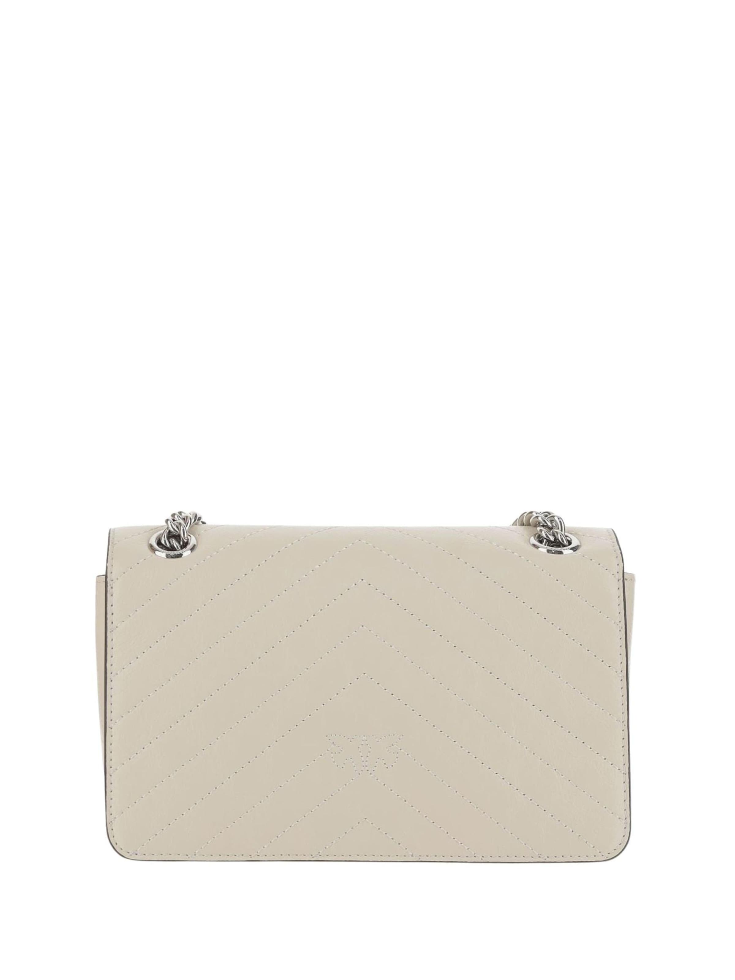 PINKO Schoudertas 'Pinko Sac Rabat Love One Light Mini Vitello Wr Blanc' in Wit