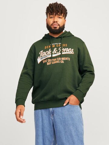 Bluză de molton de la Jack & Jones Plus pe verde: față