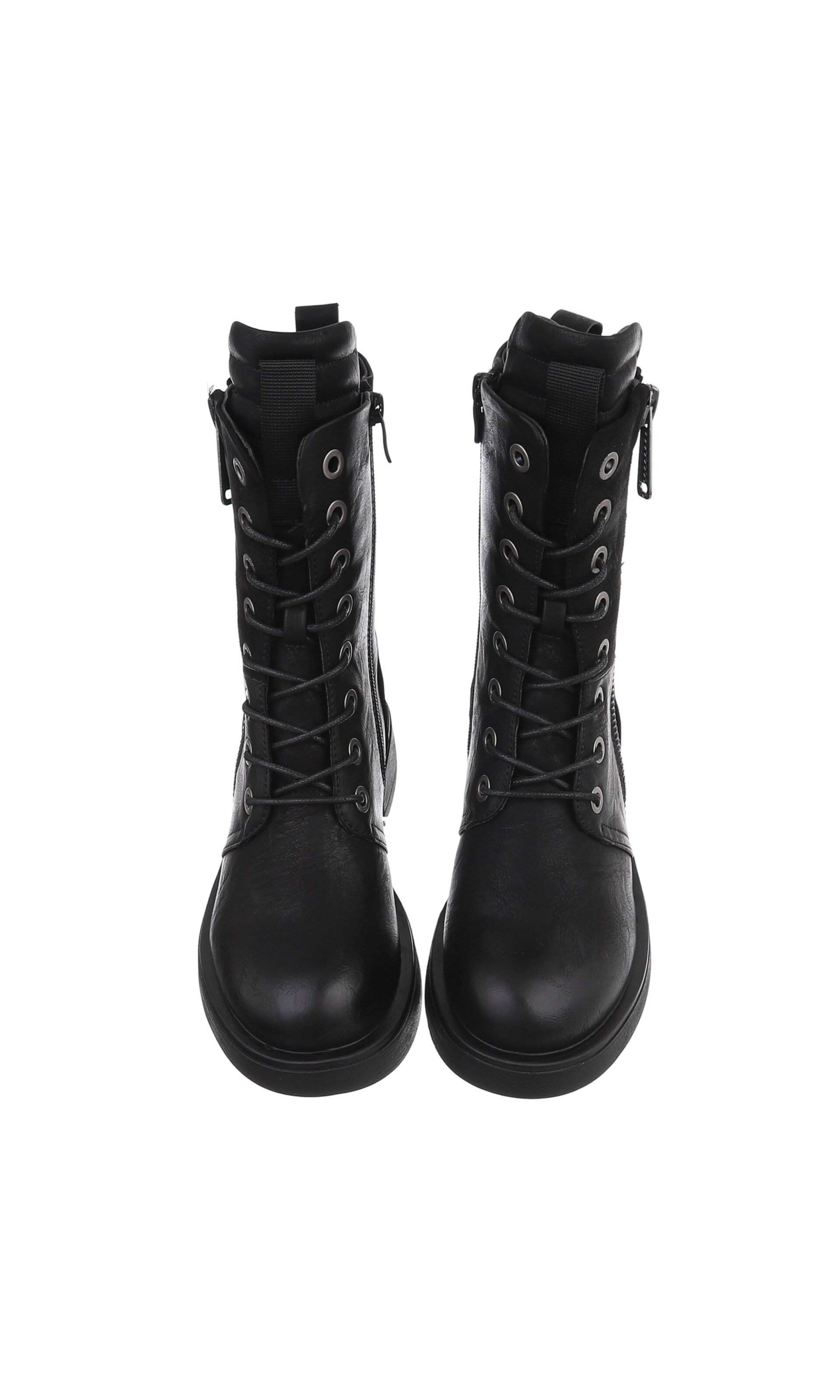 Ital-Design Schnürstiefelette in Schwarz