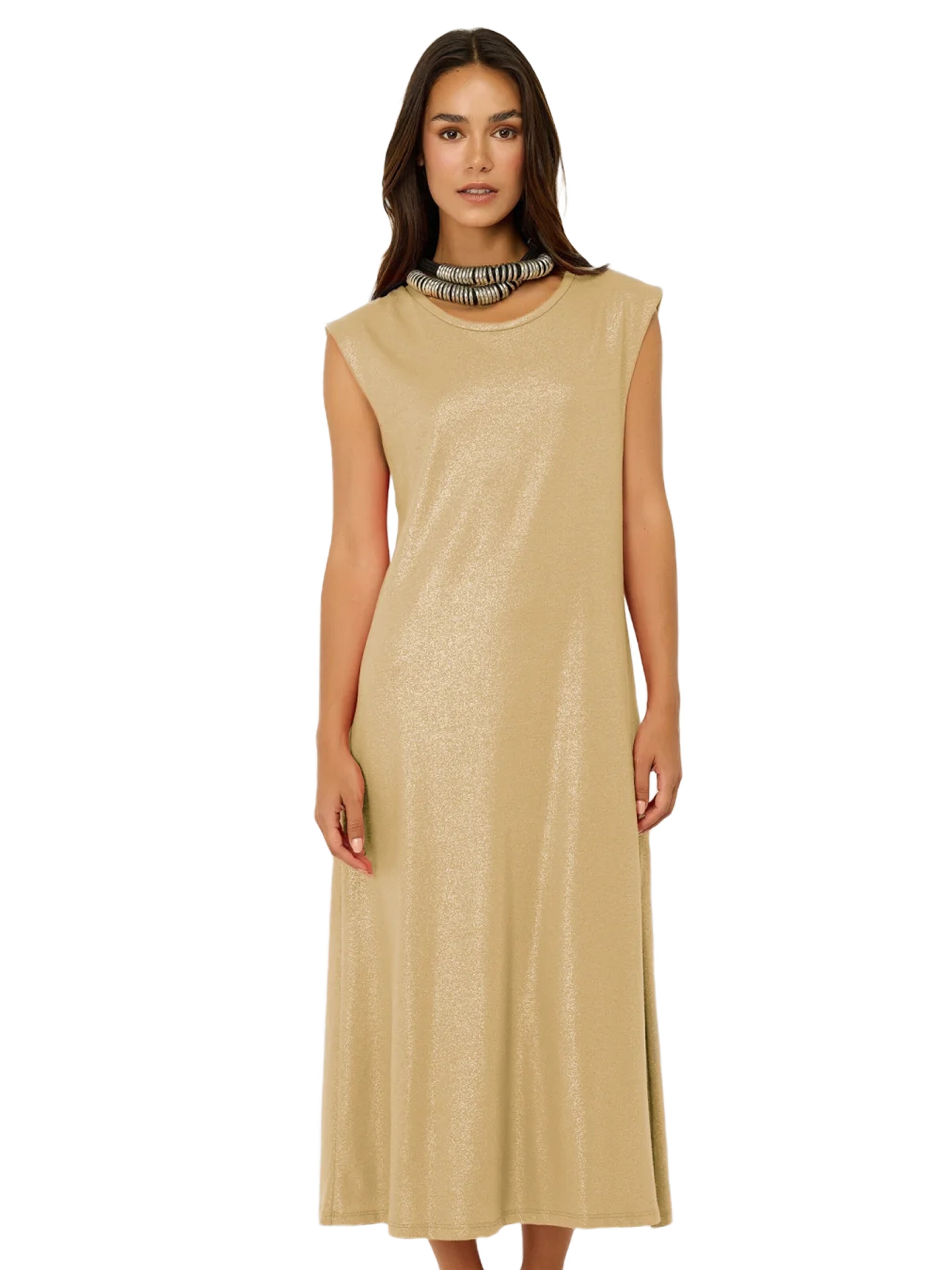 No Matter What Dress in Beige: front