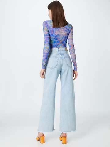 Gina Tricot Wide Leg Jeans in Blau