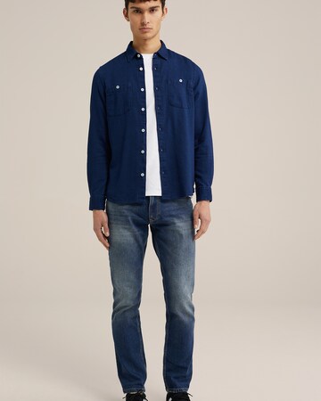 WE Fashion Regular fit Button Up Shirt in Blue