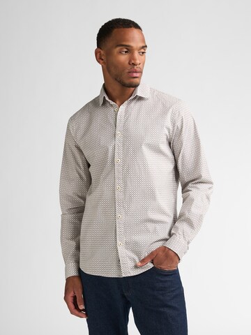 Coupe slim Chemise Petrol Industries en marron : devant