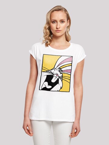 F4NT4STIC Shirt 'Looney Tunes Bugs Bunny Laughing' in White: front