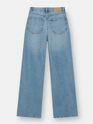 Pull&Bear Wide leg Jeans in Blauw