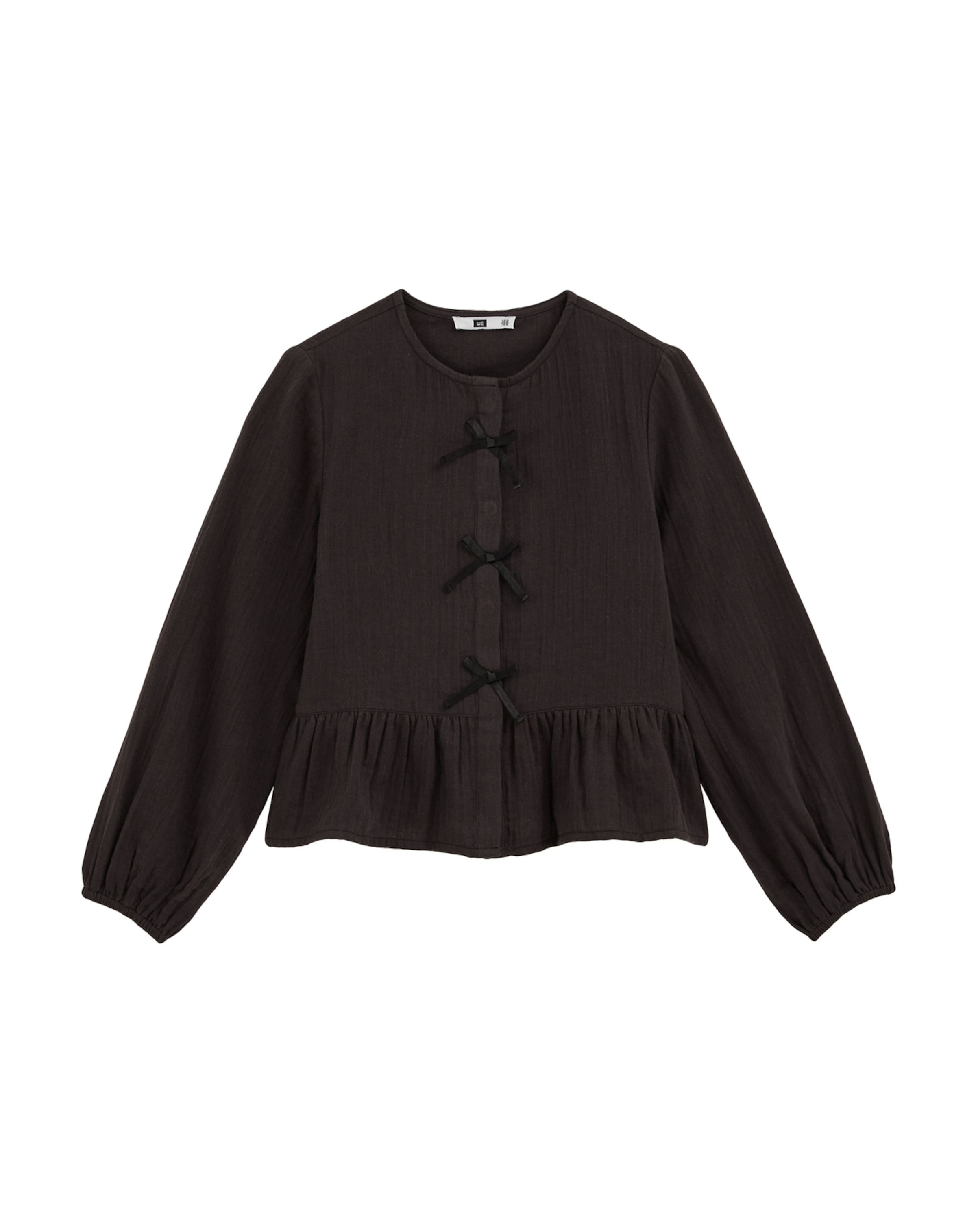 WE Fashion Pluus, värv must: eest vaates