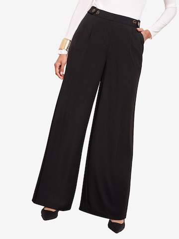 Wide leg Pantaloni con pieghe di Friends Like These in nero: frontale