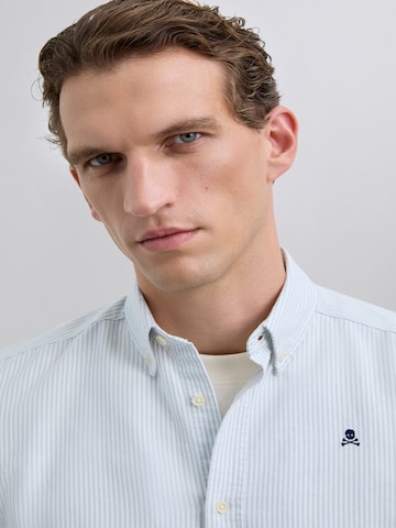 Scalpers Средняя посадка Рубашка 'New Oxford' в Зеленый