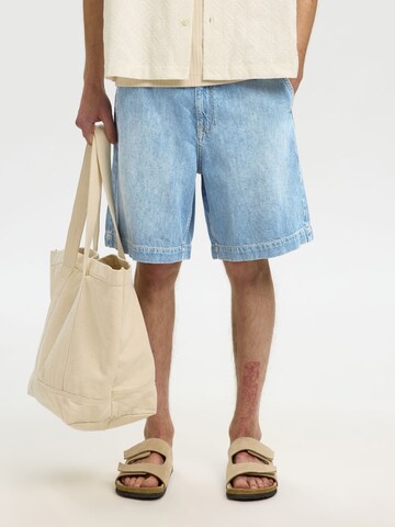 Loosefit Jean SELECTED en bleu : devant