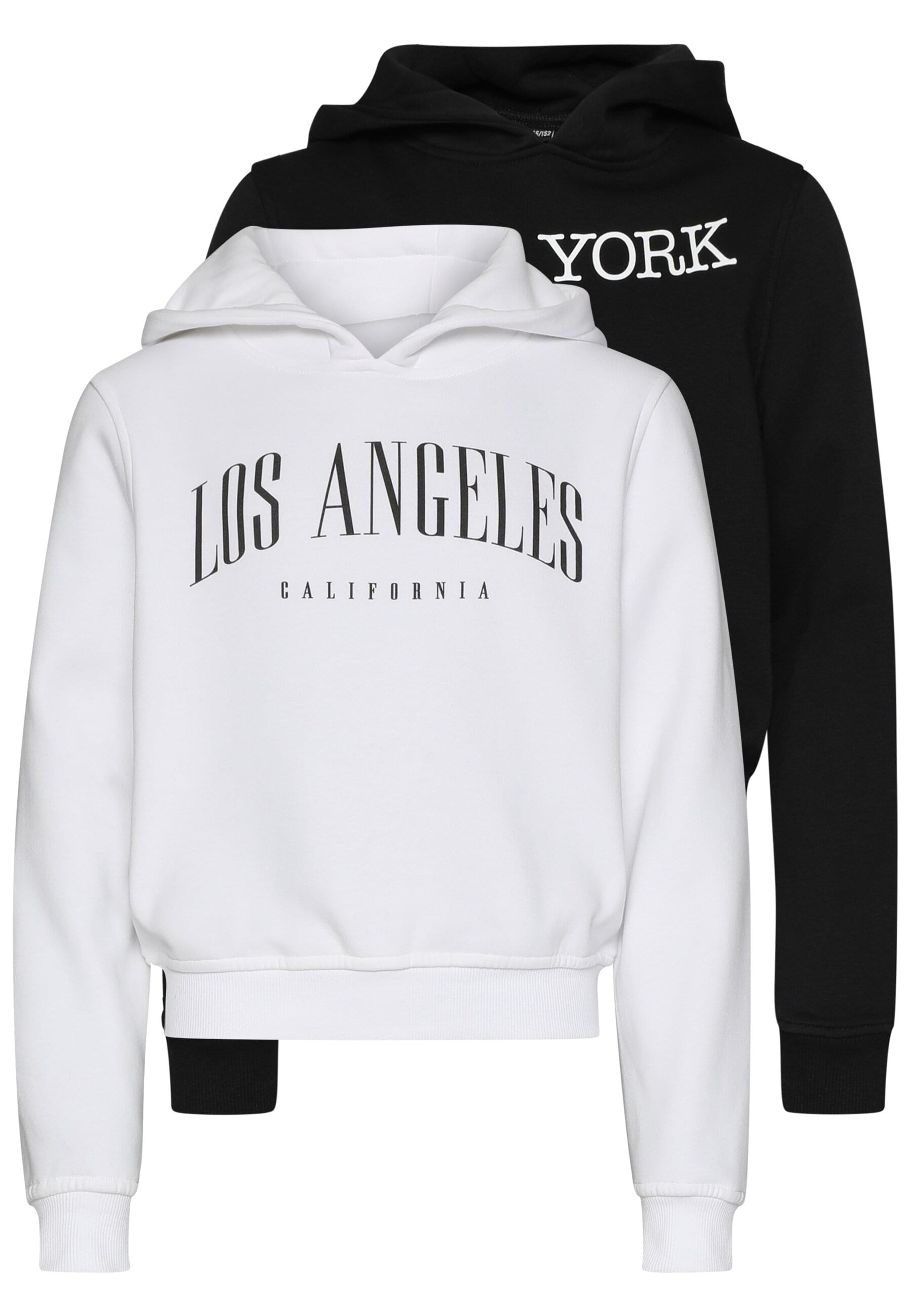 Felpa 'Los Angeles & New York' di Urban Classics in nero: frontale