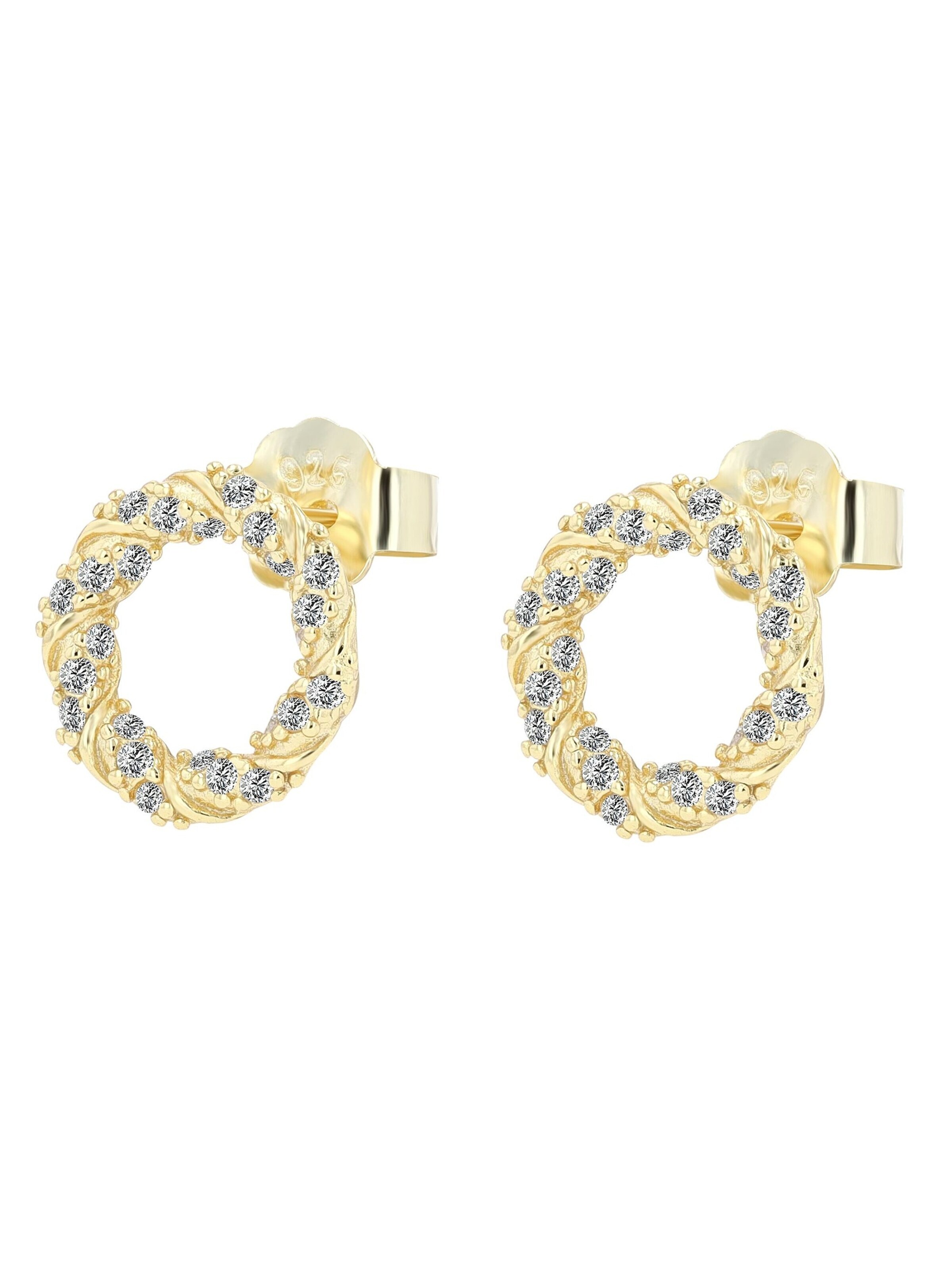 Akzent Earrings '"Vivendel" aus 925 Sterlingsilber, rhodiniert, langlebig' in Gold