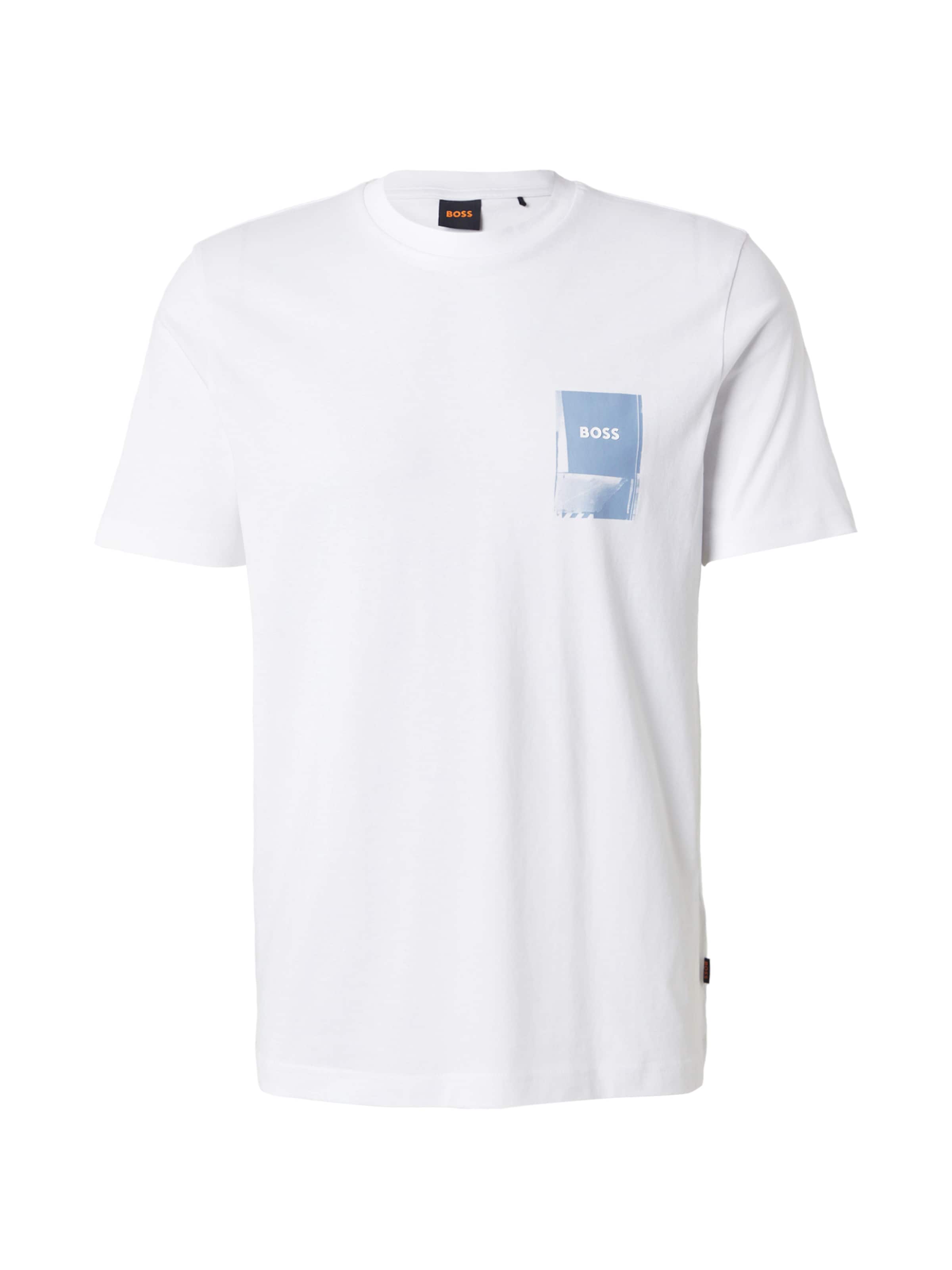 BOSS Тениска 'Te_Plain' в бяло: отпред