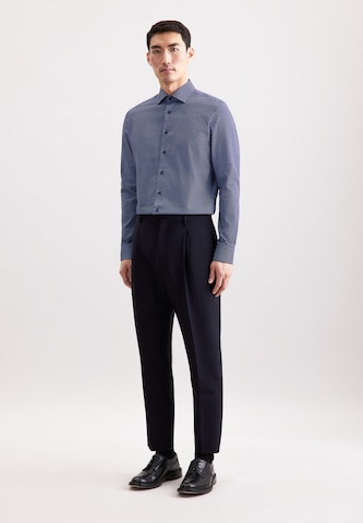 Coupe slim Chemise business 'Schwarze Rose' SEIDENSTICKER en bleu