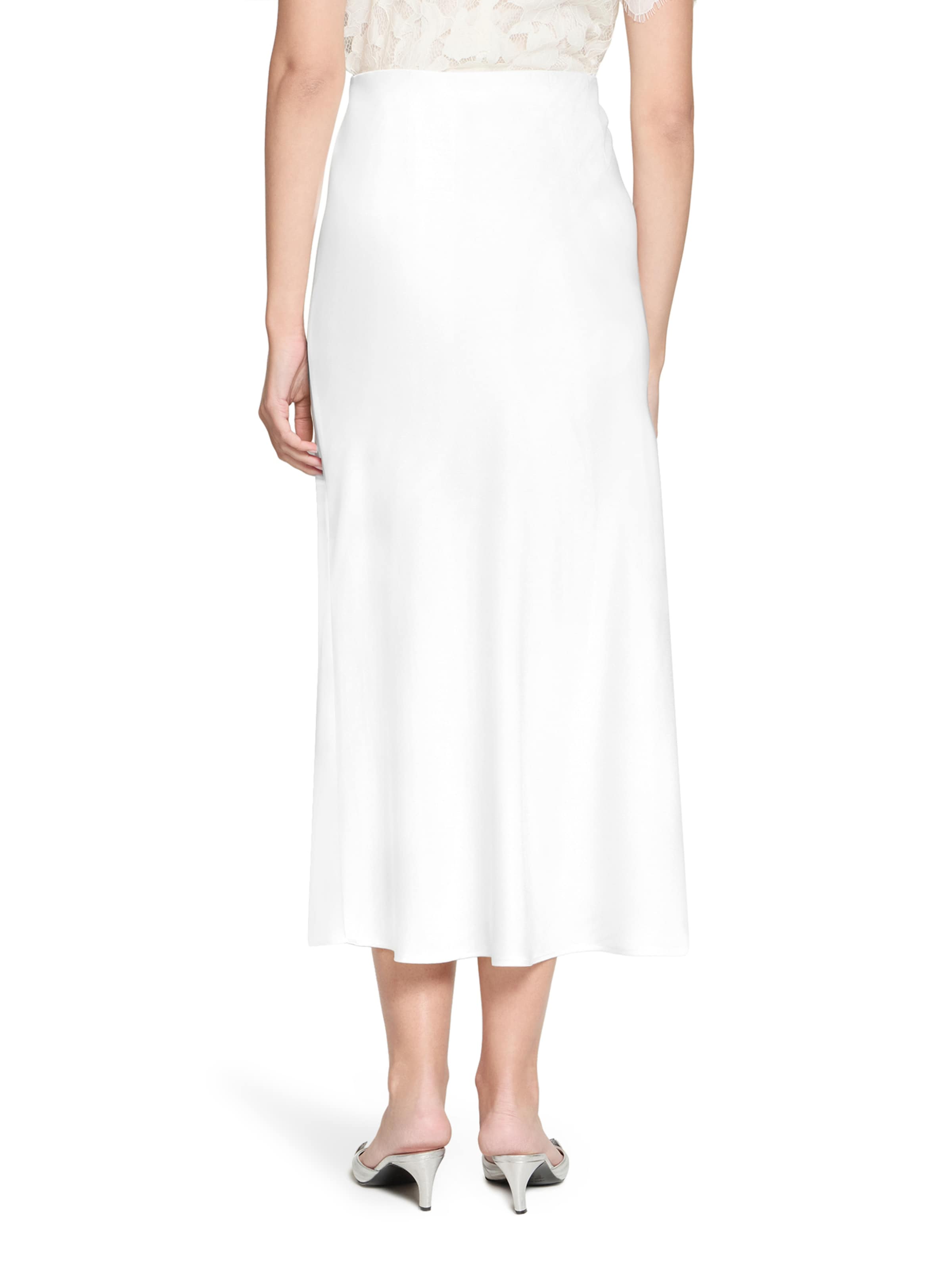 Vera Mont Satinrock wadenlang in Weiß: Vorderseite