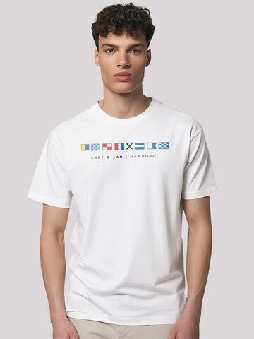 F4NT4STIC Shirt 'Segel Fahnen Knut & Jan Hamburg' in Weiß: Vorderseite