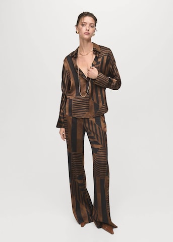 MANGO Wide Leg Hose 'Trini' in Braun