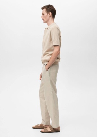 MANGO MAN Regular Fit Hemd 'Canario' in Beige