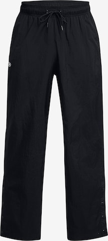 UNDER ARMOUR Regular Workout Pants ' Legacy Crinkle ' in Black: front