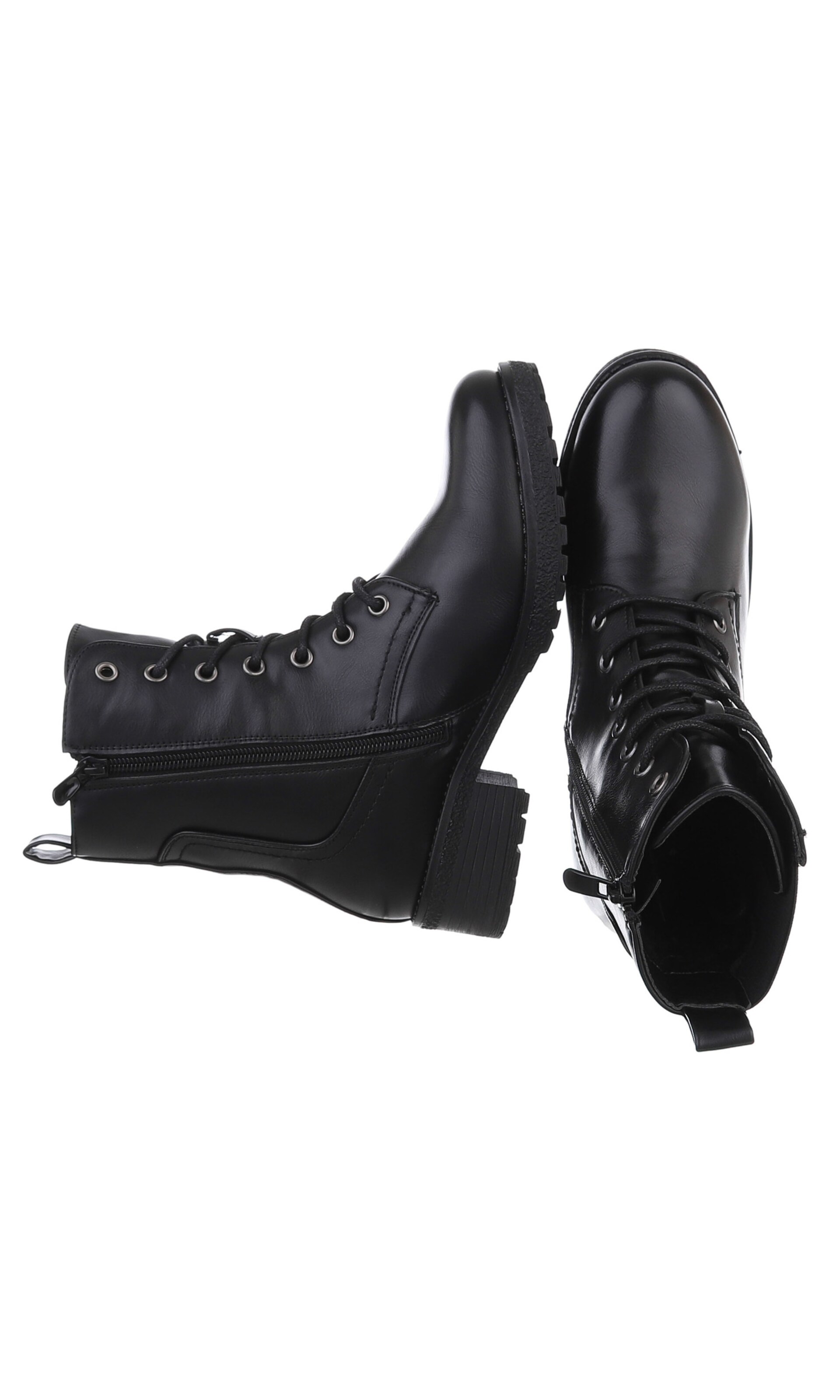 Ital-Design Schnürstiefelette in Schwarz