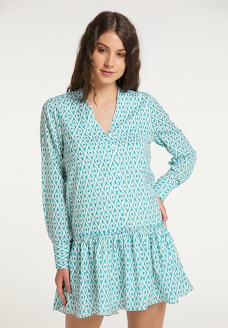 Robe-chemise IZIA en bleu : devant