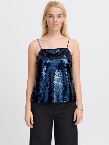 ICHI Top 'Pennie' in Blue: front