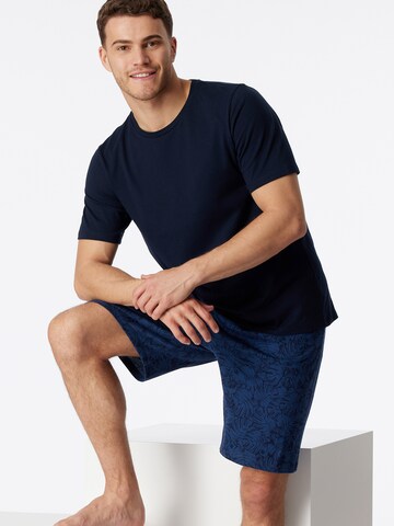 SCHIESSER Short Pajamas 'Casual Essentials' in Blue