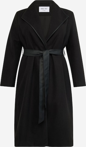 ABOUT YOU Curvy Between-Seasons Coat 'Dion' in Black: front