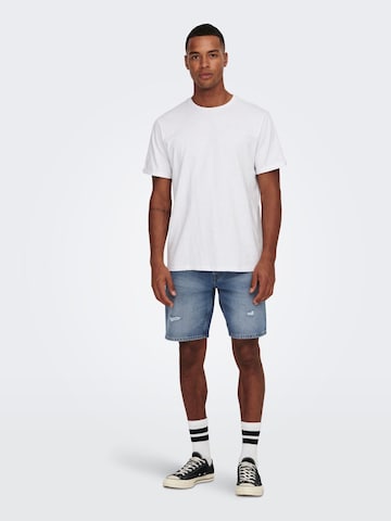 Only & Sons Regular Shorts 'Edge' in Blau