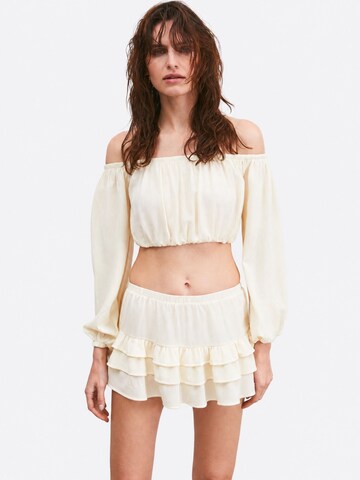 Ethiquet Top 'Crop Top' - bézs: elől