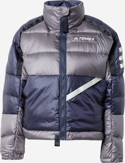 ADIDAS TERREX Outdoor jakna 'Utilitas Down' u mornarsko plava / siva / crna / bijela, Pregled proizvoda