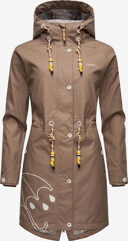 MARIKOO Raincoat in Brown: front