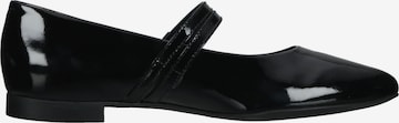 Paul Green Ballet Flats with Strap in Black