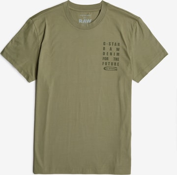 G-STAR T-Shirt 'Text' in Grün: Vorderseite