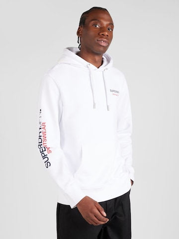 Sweat-shirt 'Locker' Superdry en blanc : devant