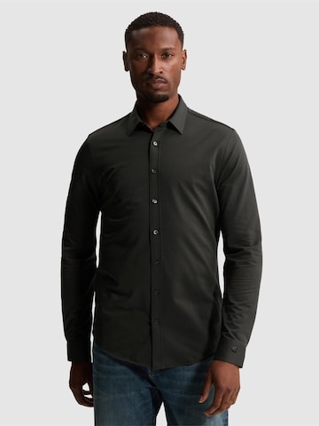 CAST IRON Slim fit Button Up Shirt 'Shirt in jersey with Kent collar' in Grey: front